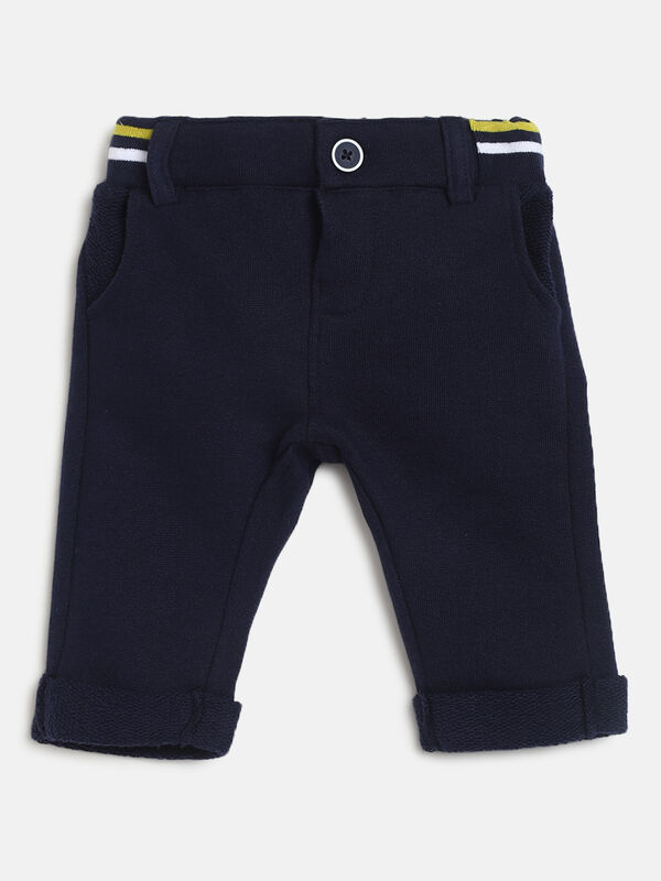 Boys Medium Blue Long Woven Trouser image number null