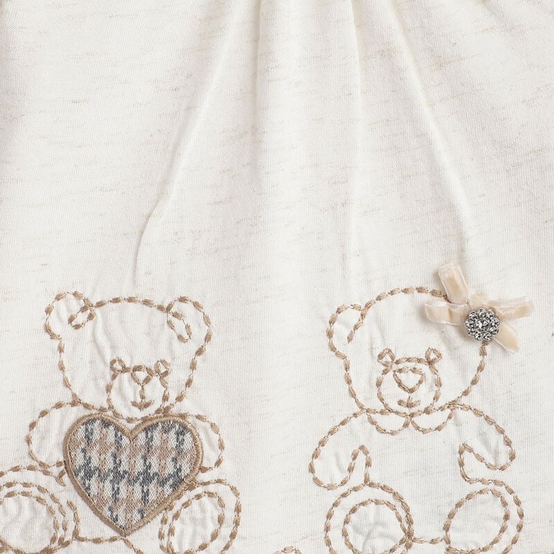 Girls White and Beige Embellished T-shirt with Long Trouser image number 8