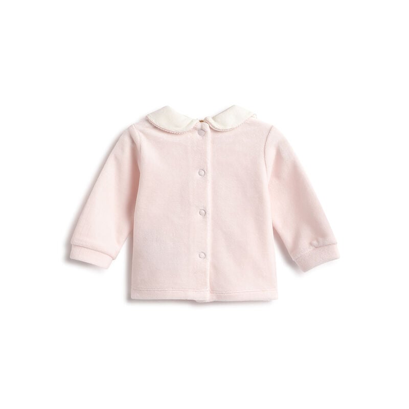 Girls Pink Self Design Smock with Leggings image number 1