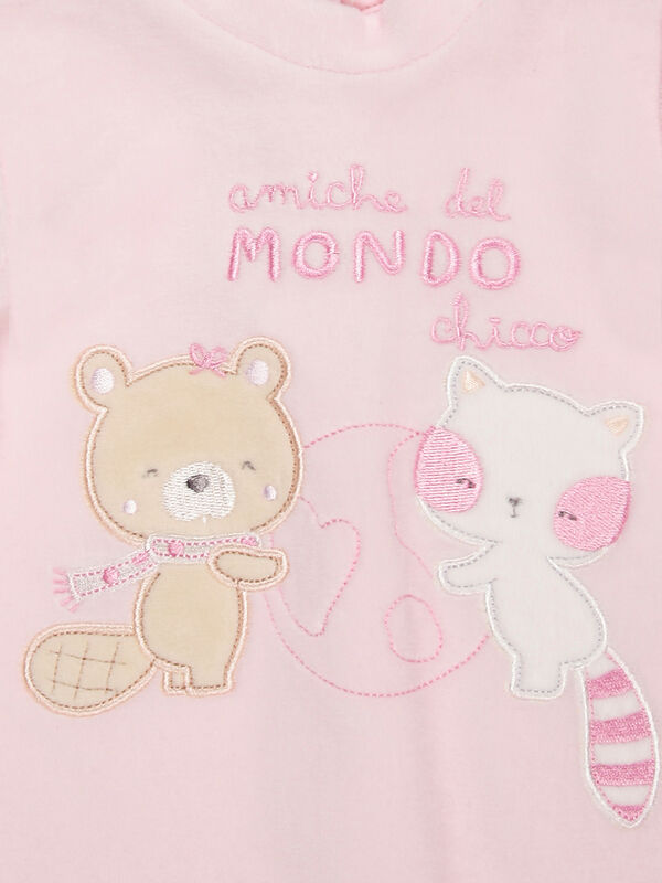 Gift Box- Velour Babysuit, Bib And Hat image number 4