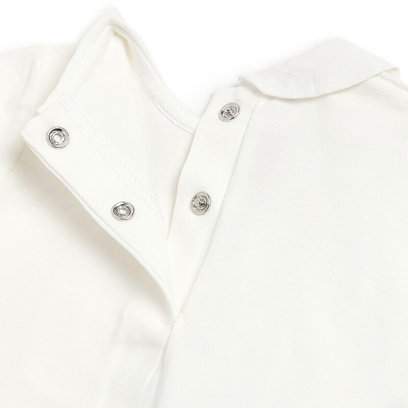 Girls White Top with Beige dress image number 7