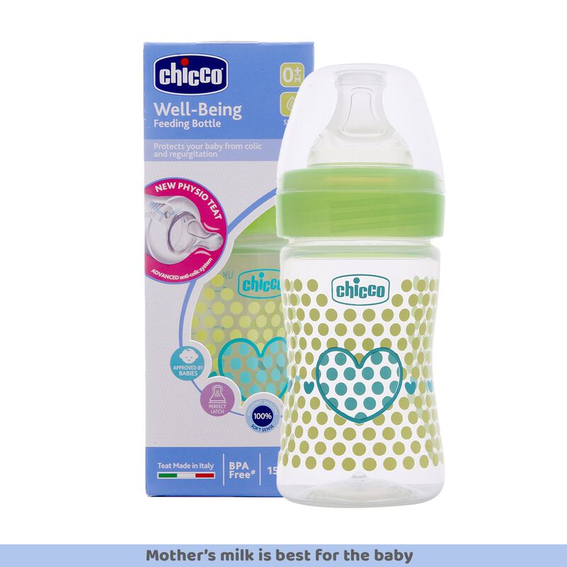 WellBeing Feeding Bottle (150ml, Slow) (Green) image number null