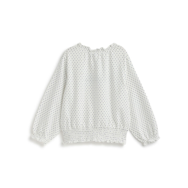 Girls White and Blue Printed Long Sleeve T- Shirt image number 1