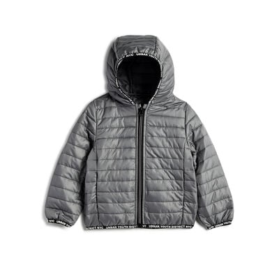 Boys Medium Grey Solid Jacket