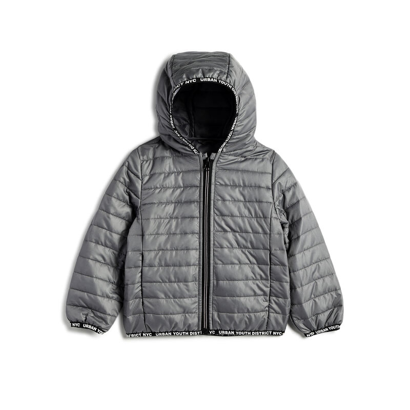 Boys Medium Grey Solid Jacket image number 0
