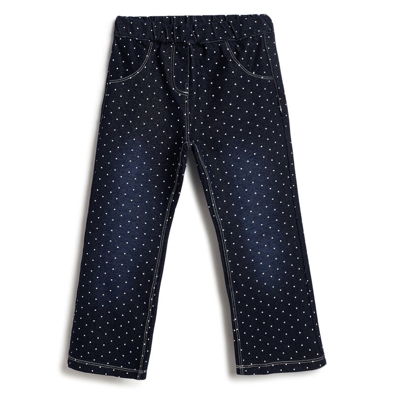 Girls Medium Blue Polka Dot Jeans image number 0