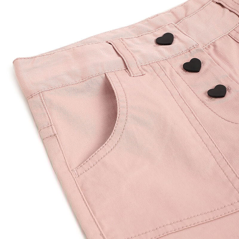 Girls Medium Pink Solid Trousers image number 3
