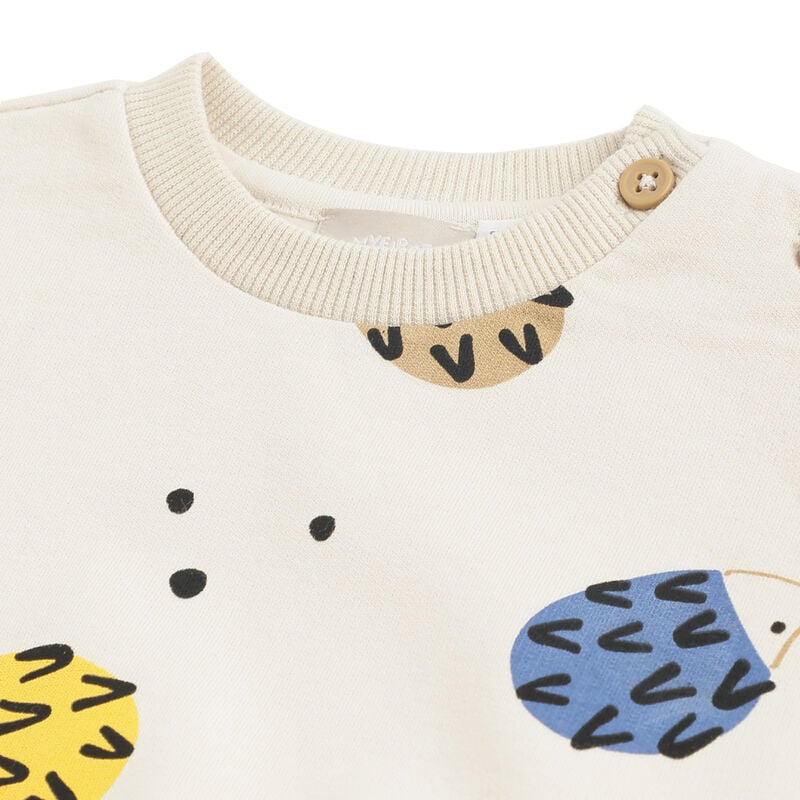 Boys Cream Printed Sweatshirt image number 2