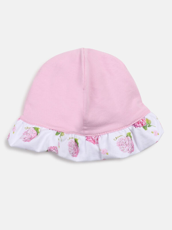 Girls White & Pink Reversible Hat image number null