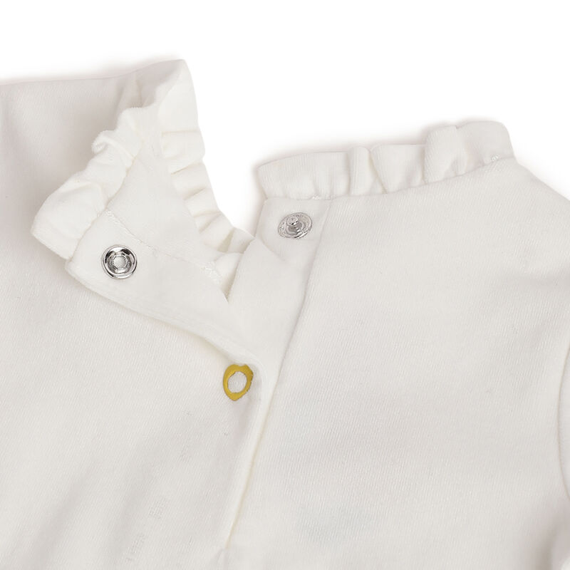 Girls White Embellished Long Sleeve T- Shirt image number 3