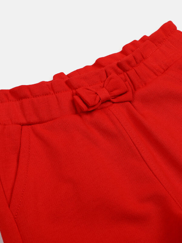Girls Medium Red Long Knitted Trouser image number null