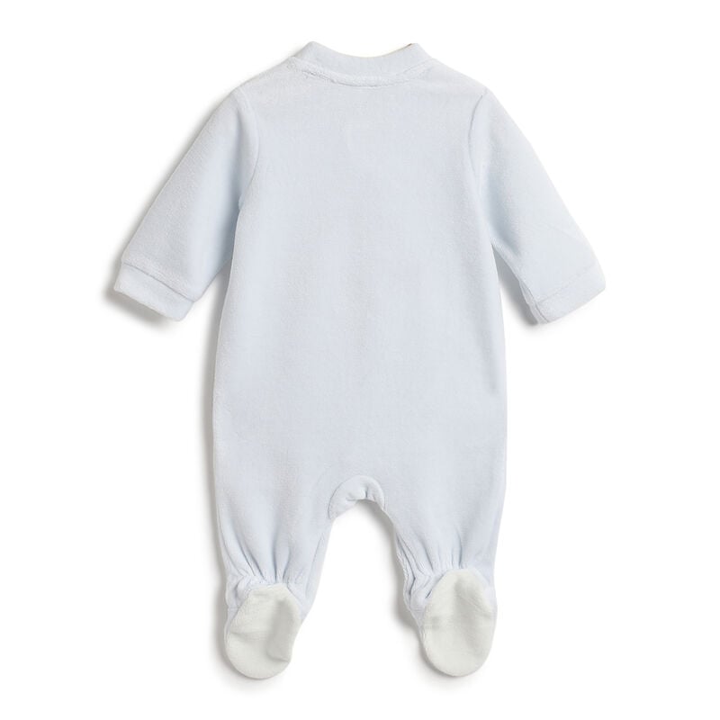 Boys Light Blue Applique Front Opening Babysuit image number 1