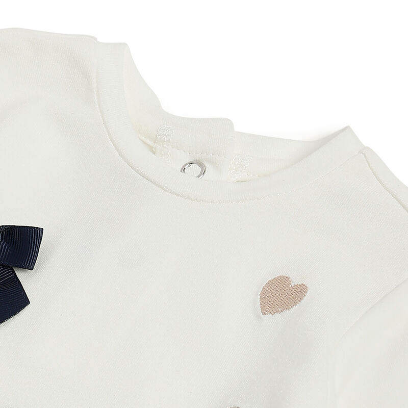Girls White Embellished Long Sleeve T- Shirt image number 2