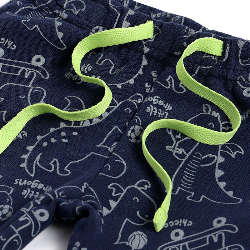 Boys Navy Printed Trousers image number 2