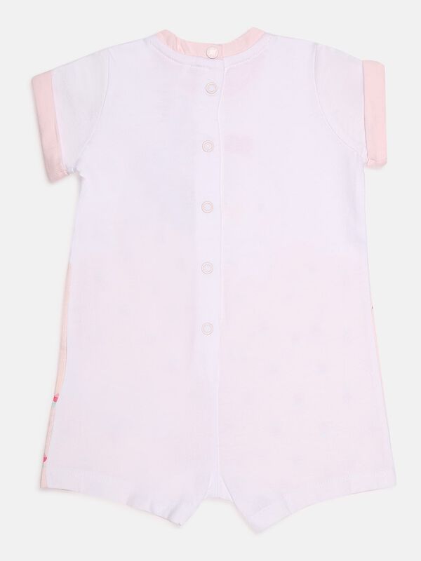 Printed Sustainable Cotton Romper -Pink image number null
