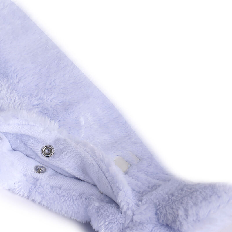 Boys Light Blue Solid Front Opening Babysuit image number 4