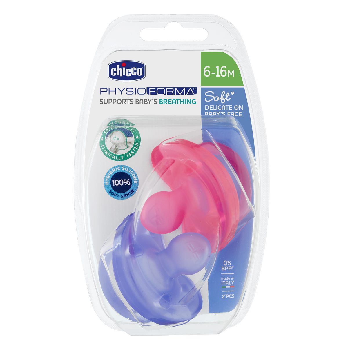 PhysioForma Soft 6 16m pacifier Girl 2 PCS 100 silicone Online