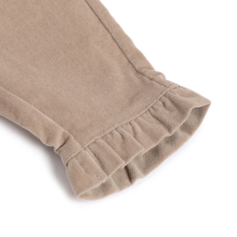 Girls Medium Brown Solid Trousers image number 4