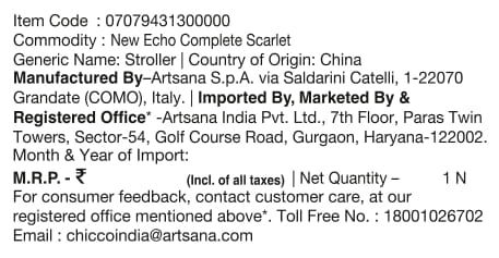 Buy Echo Stroller for Baby Scarlet Red Pram Chicco India