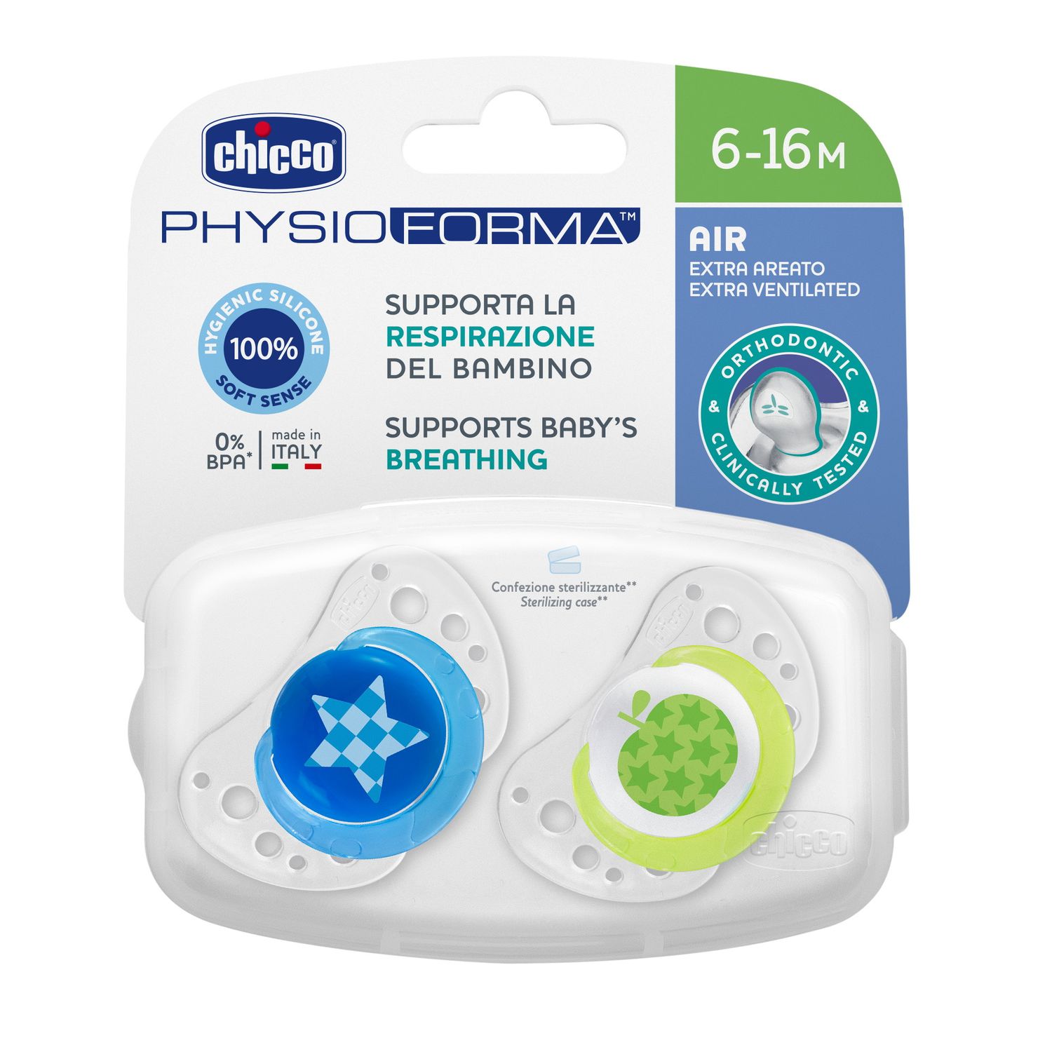 Soother Physio Air (6-16m)-Blue