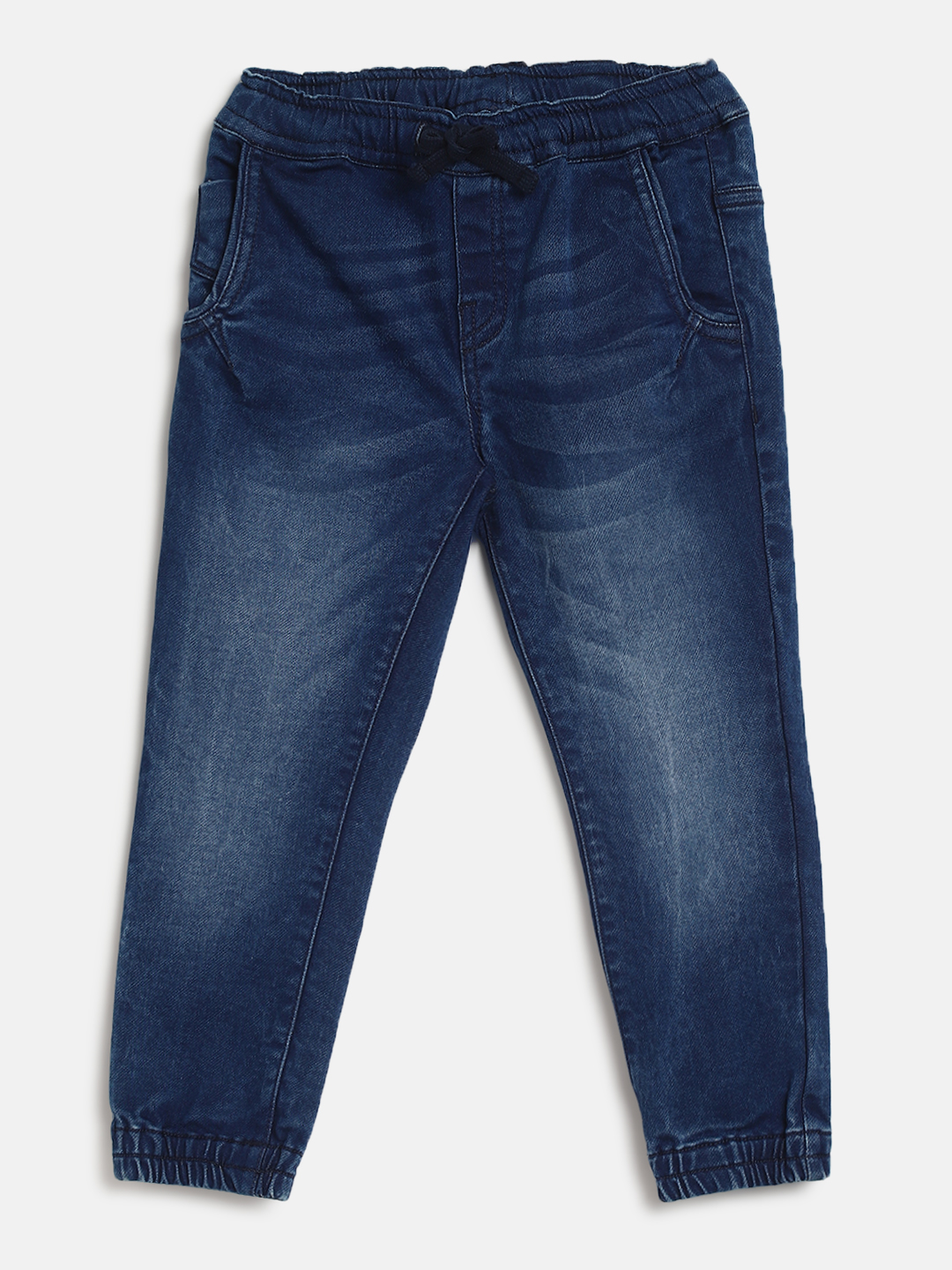 Boys Medium Blue Knitted Long Trouser-Medium Blue