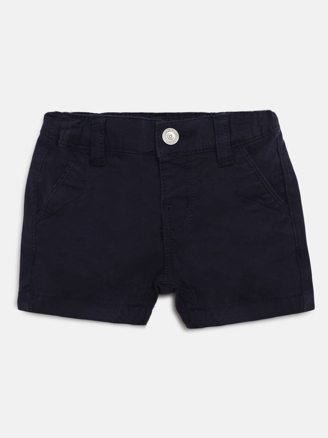 Red Twill Shorts-Navy Blue