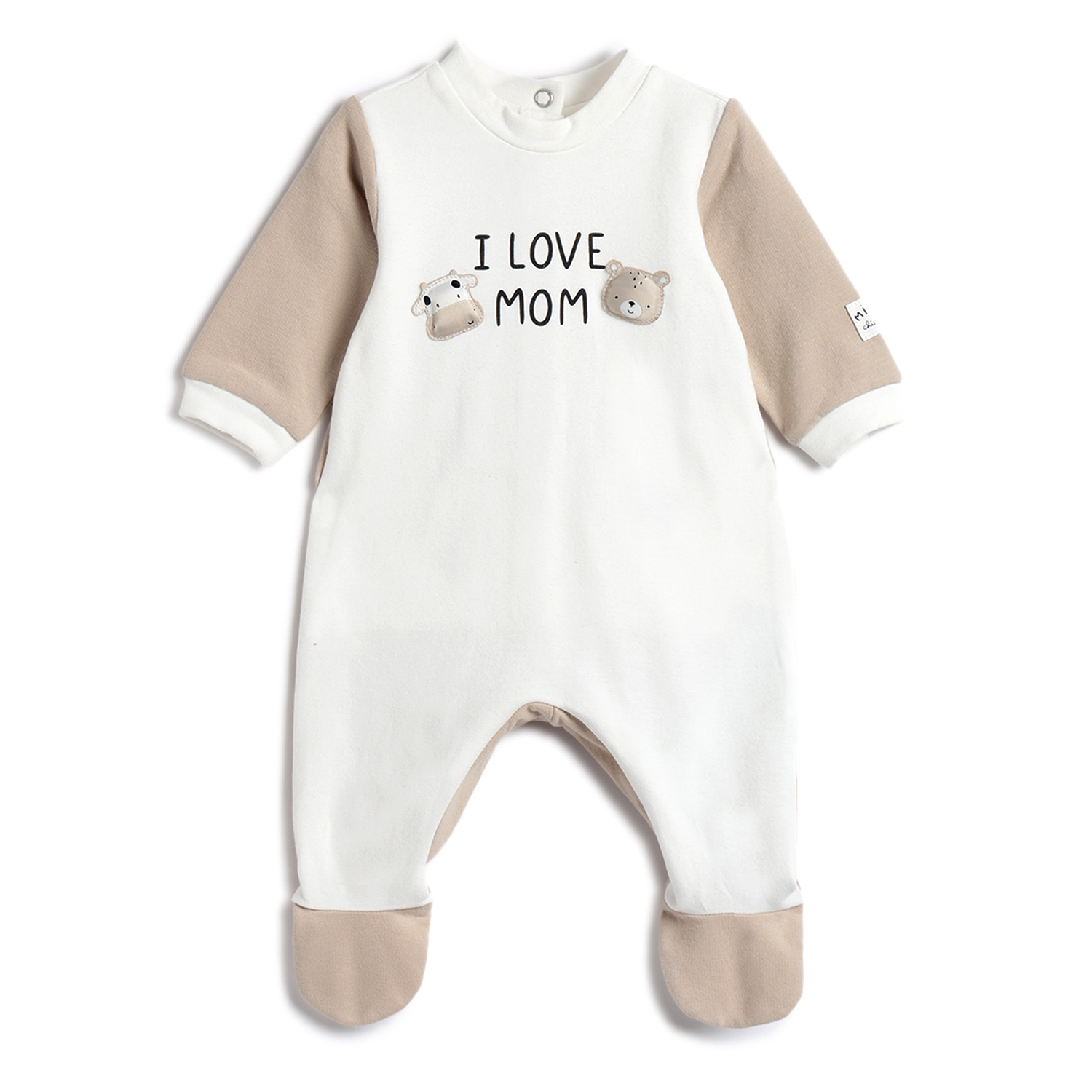 Infants White Typography Printed Nappy opening Babysuit-White