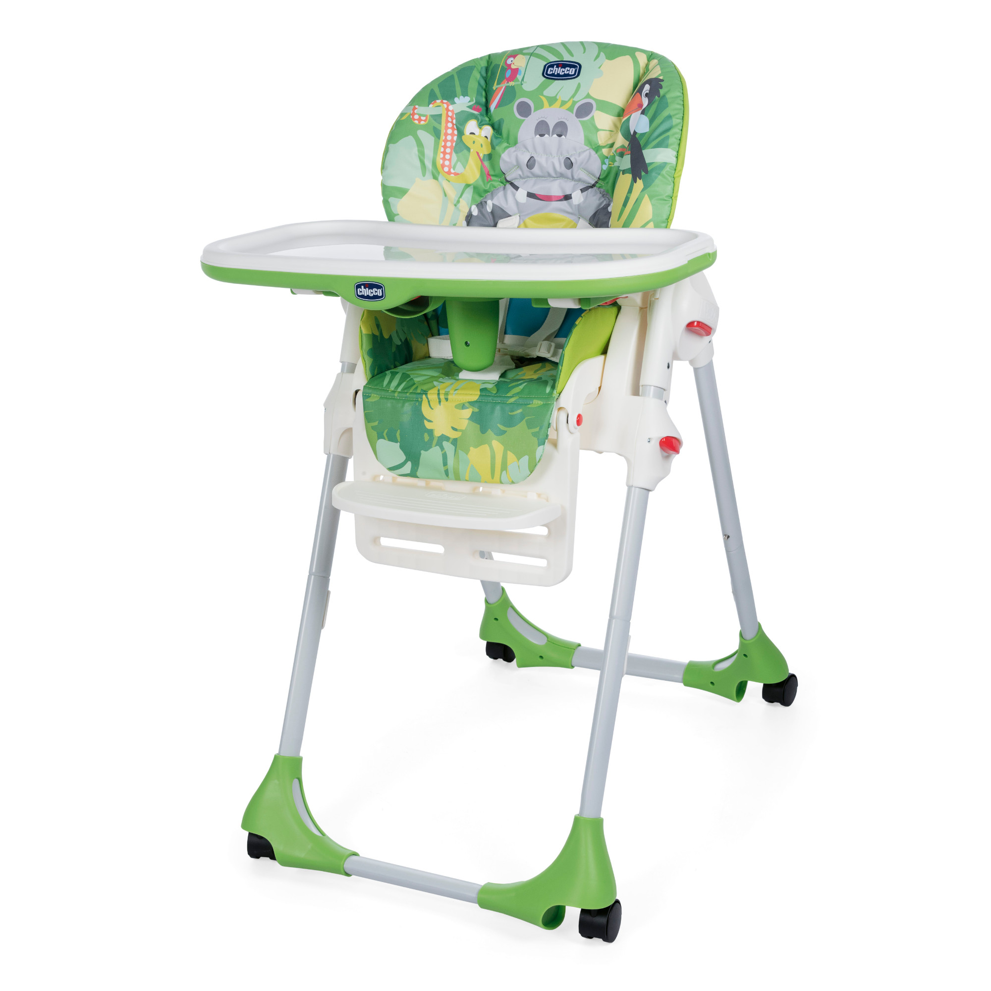 Polly Easy Highchair (Happy Jungle, Green)-HAPPY JUNGLE