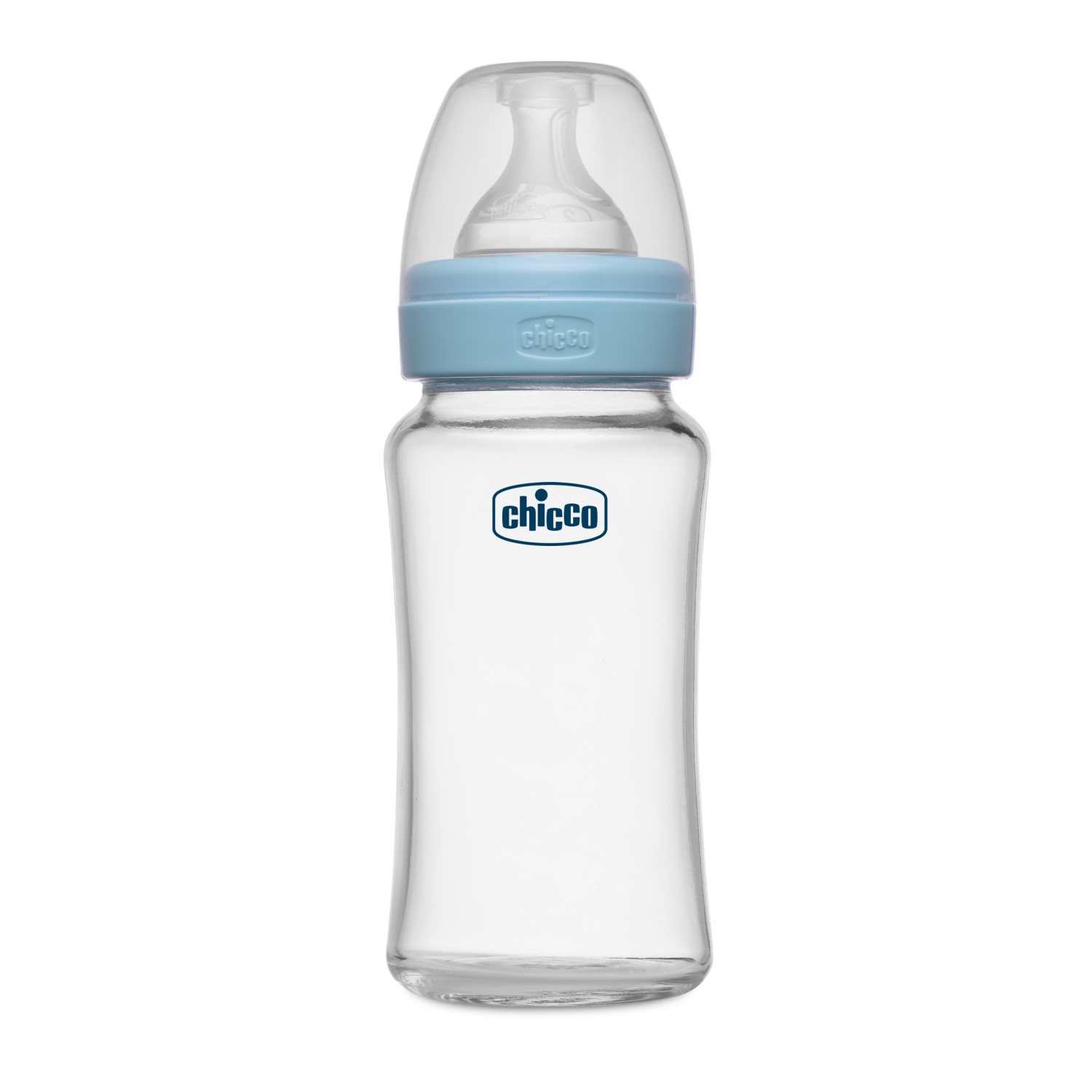 Well-Being Glass Feeding Bottle (240ml, Medium Flow) (Pink)-Blue