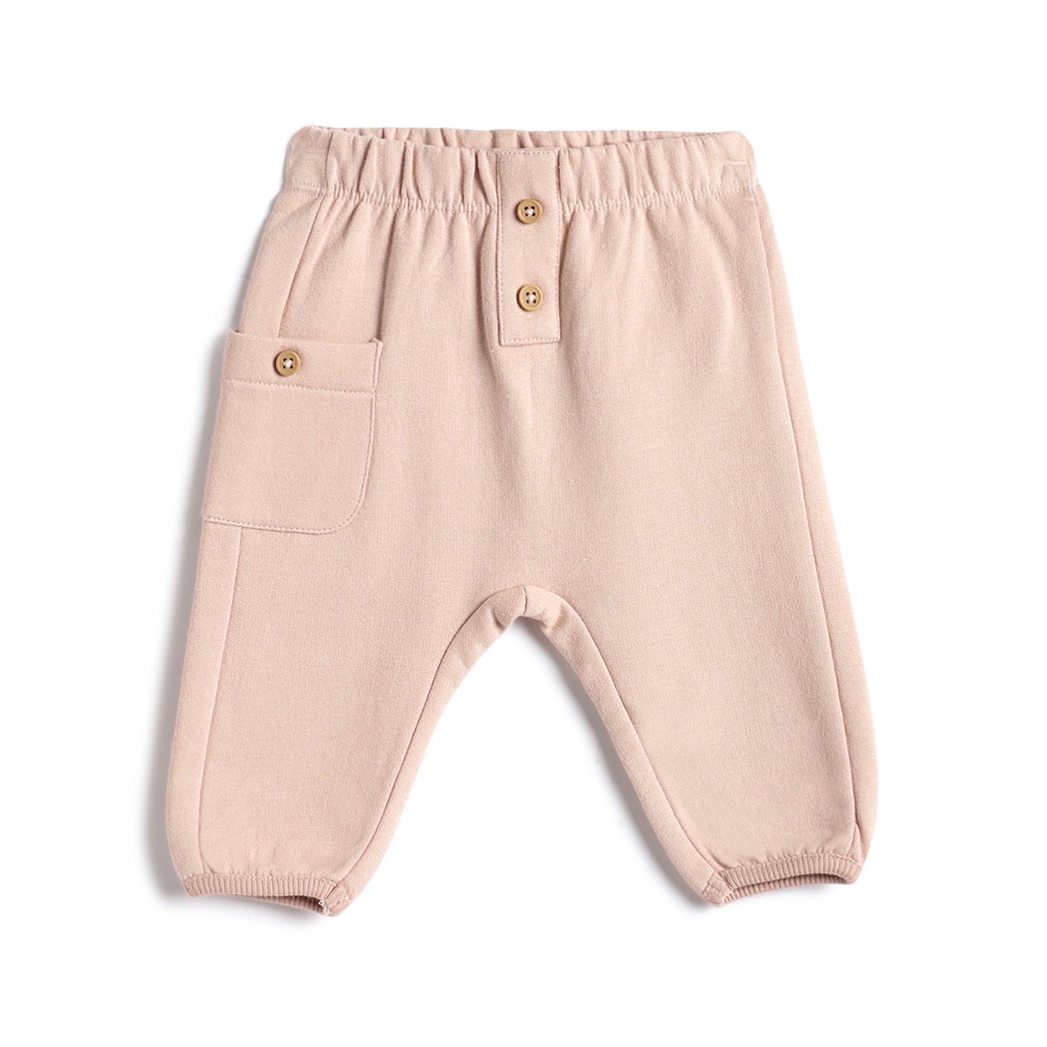 Girls Light Green Solid Joggers-Pink