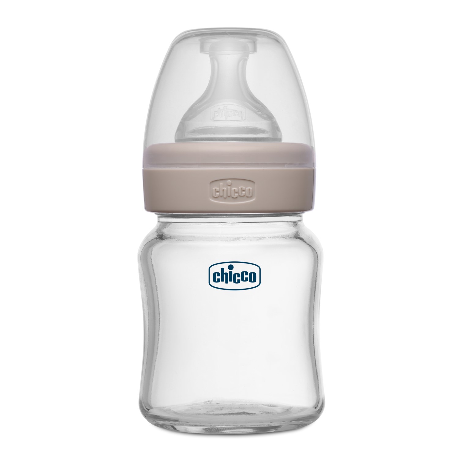 Well-Being Glass Feeding Bottle (120ml, Slow Flow) (Pink)-White