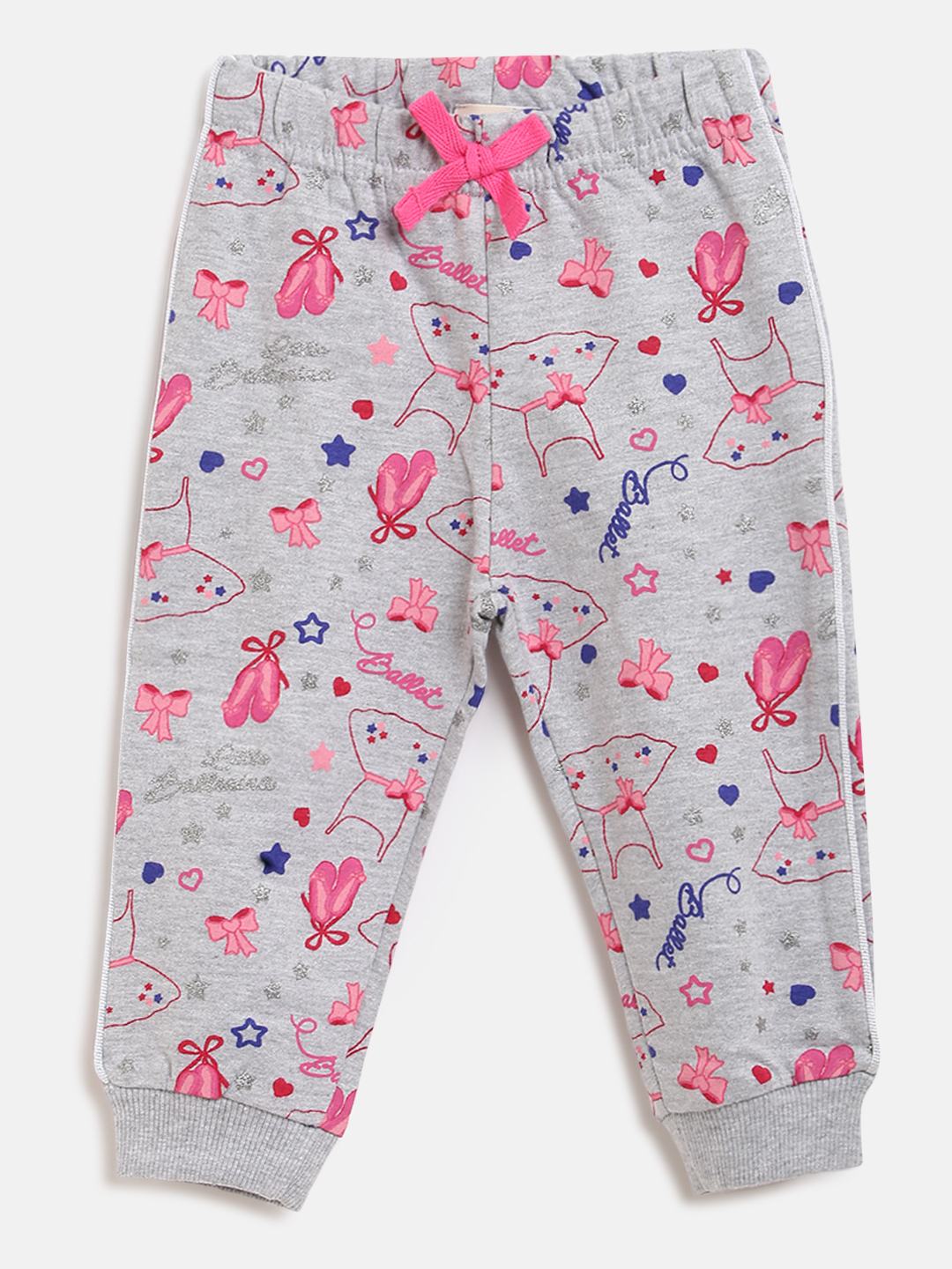 French Terry Sweatpants-Pink-Grey