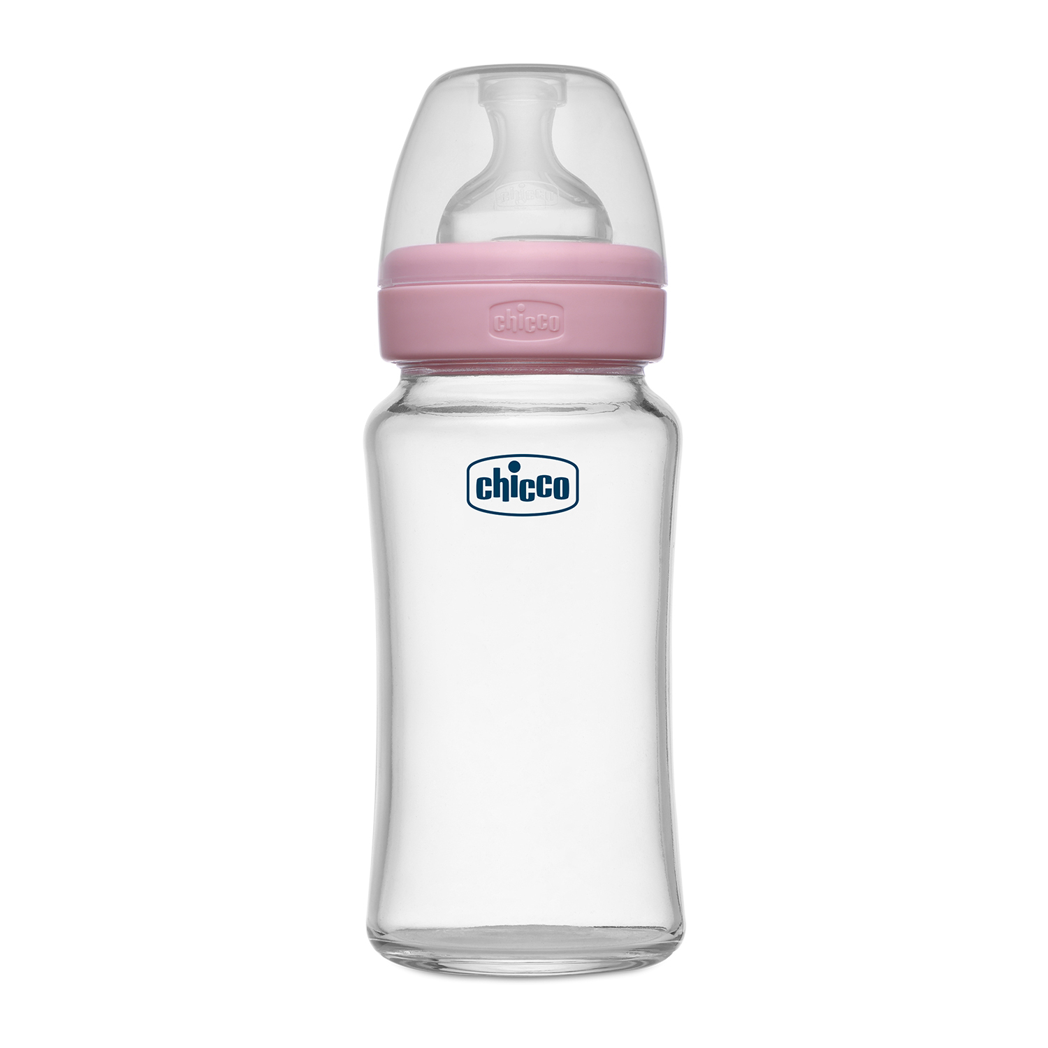 Well-Being Glass Feeding Bottle (240ml, Medium Flow) (Pink)-Pink