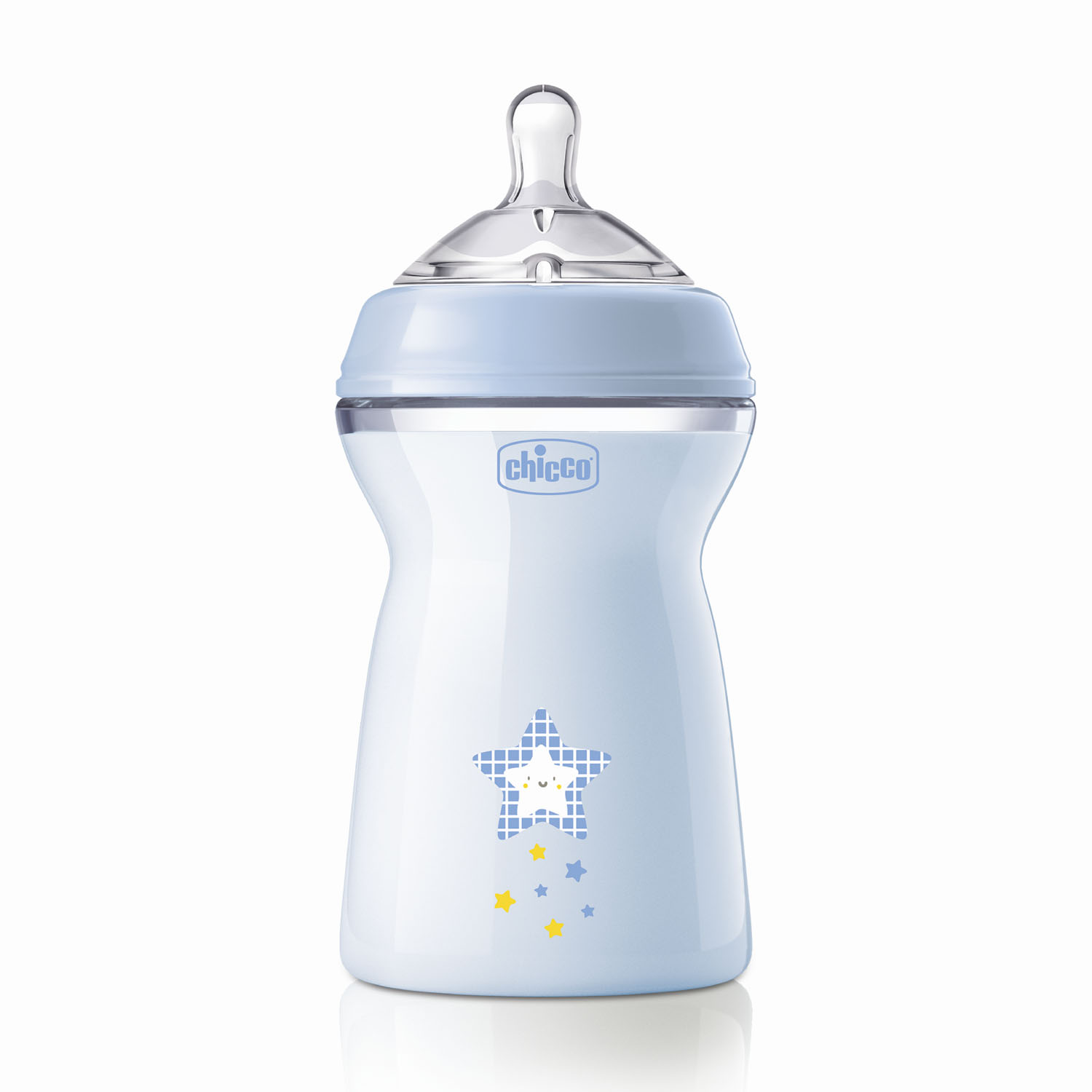 Natural Feeling Feeding Bottle (330ml, Slow) (Pink)-Blue