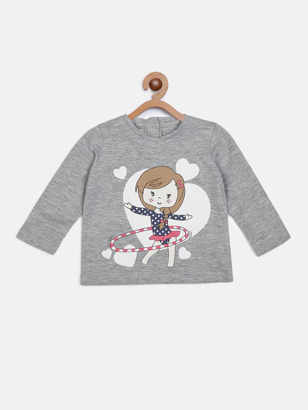 Knitted T-Shirt With Print-Grey