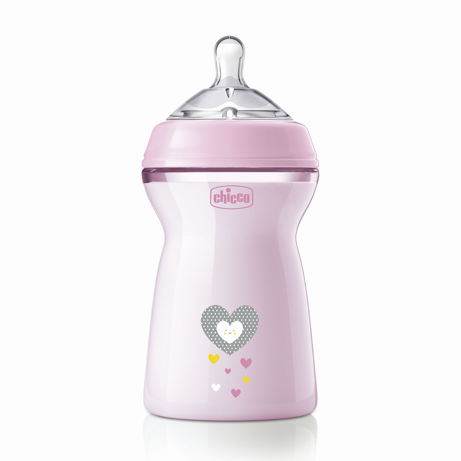 Natural Feeling Feeding Bottle (330ml, Slow) (Pink)-Pink